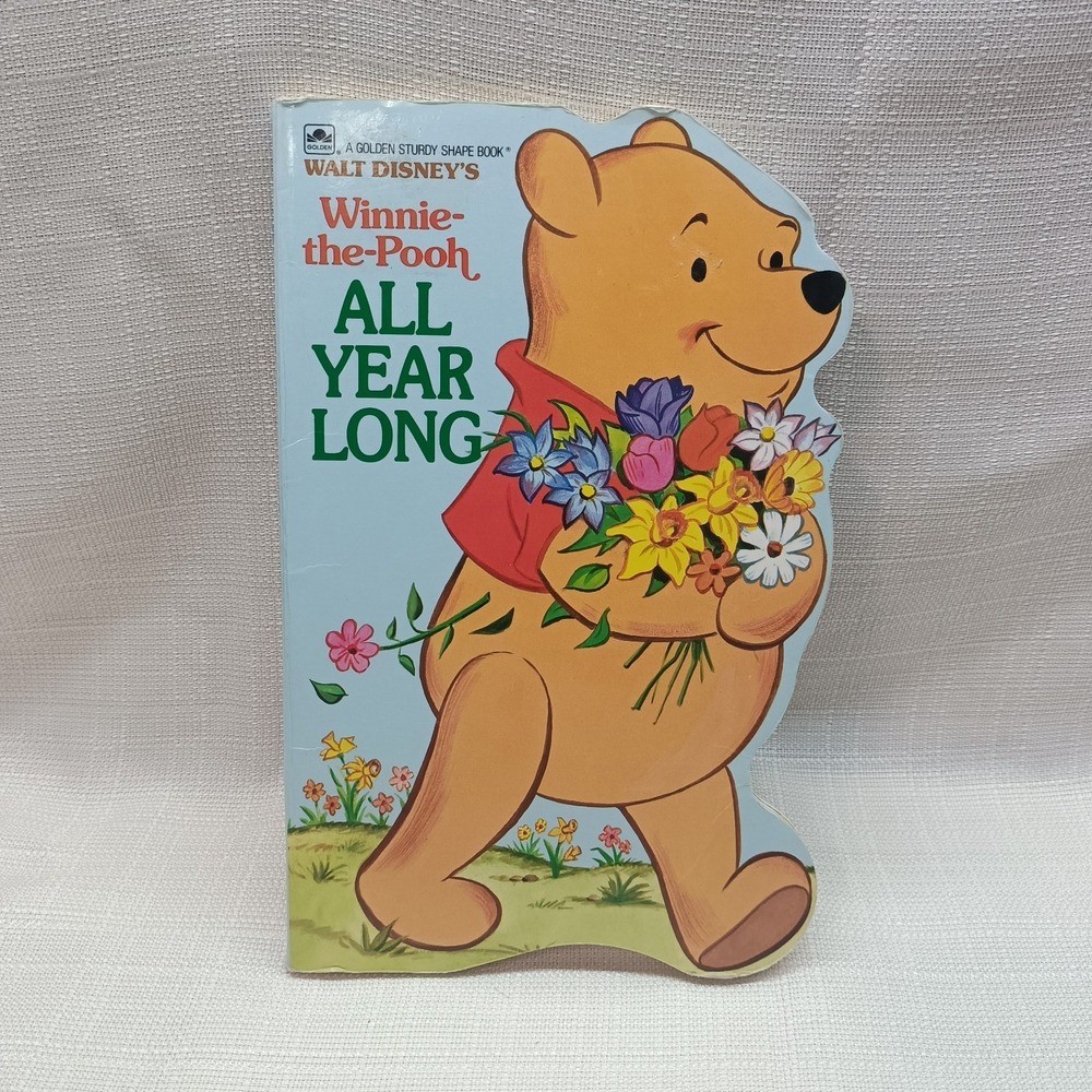 Winnie-the-Pooh All Year Long Vtg Golden Sturdy Shape Book